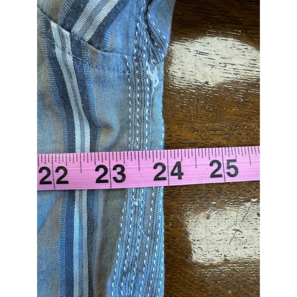 Trailblazer Shirt Mens LT Blue Stripe Western Pearl Snap Cowboy Long Sleeve - Picture 4 of 6